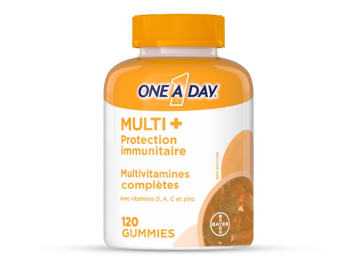 Étiquette nutritionnelle des Gummies multivitamines One A Day® avec soutien immunitaire, 130 gummies