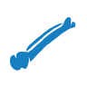 Icône bleue « os »