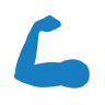 Icône bleue « muscles »